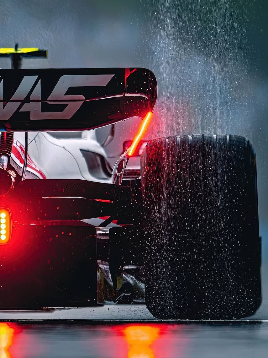 Racing Car In The Wet F1
