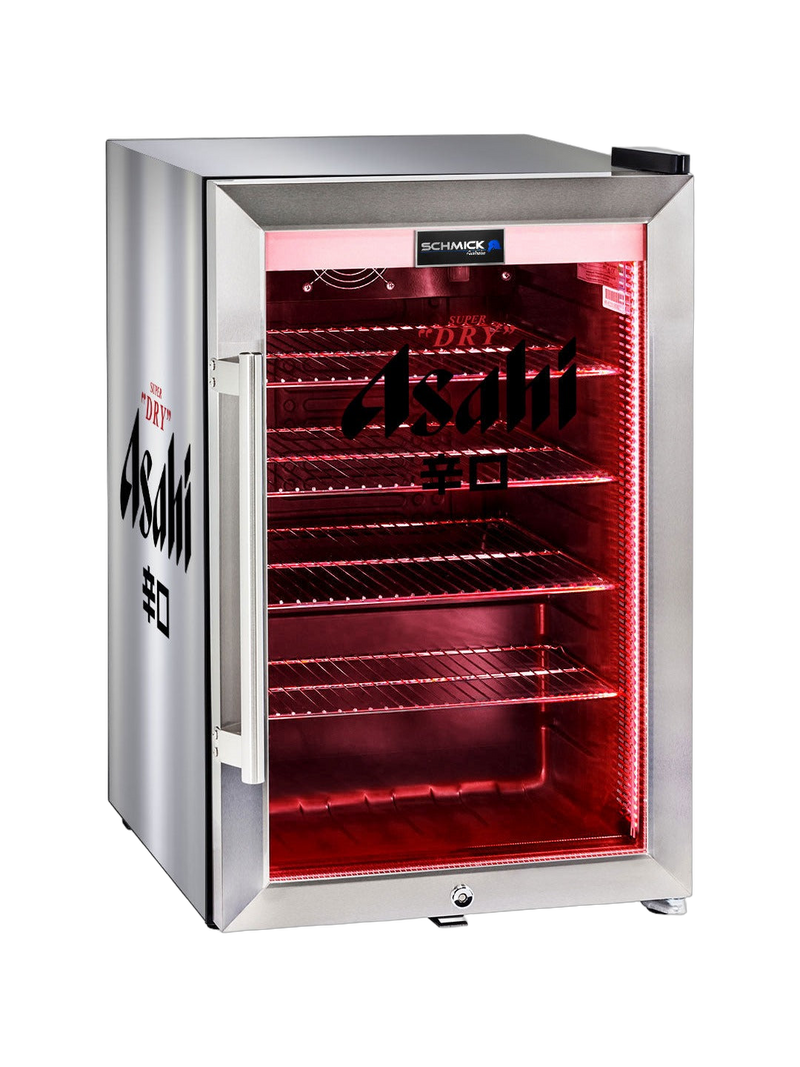 Asahi Glass Door Bar Fridge — Red LED