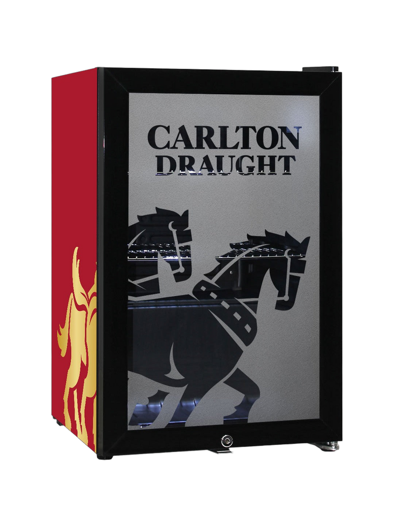 Carlton Draught Glass Door Bar Fridge With Cool Frosted Door Logo