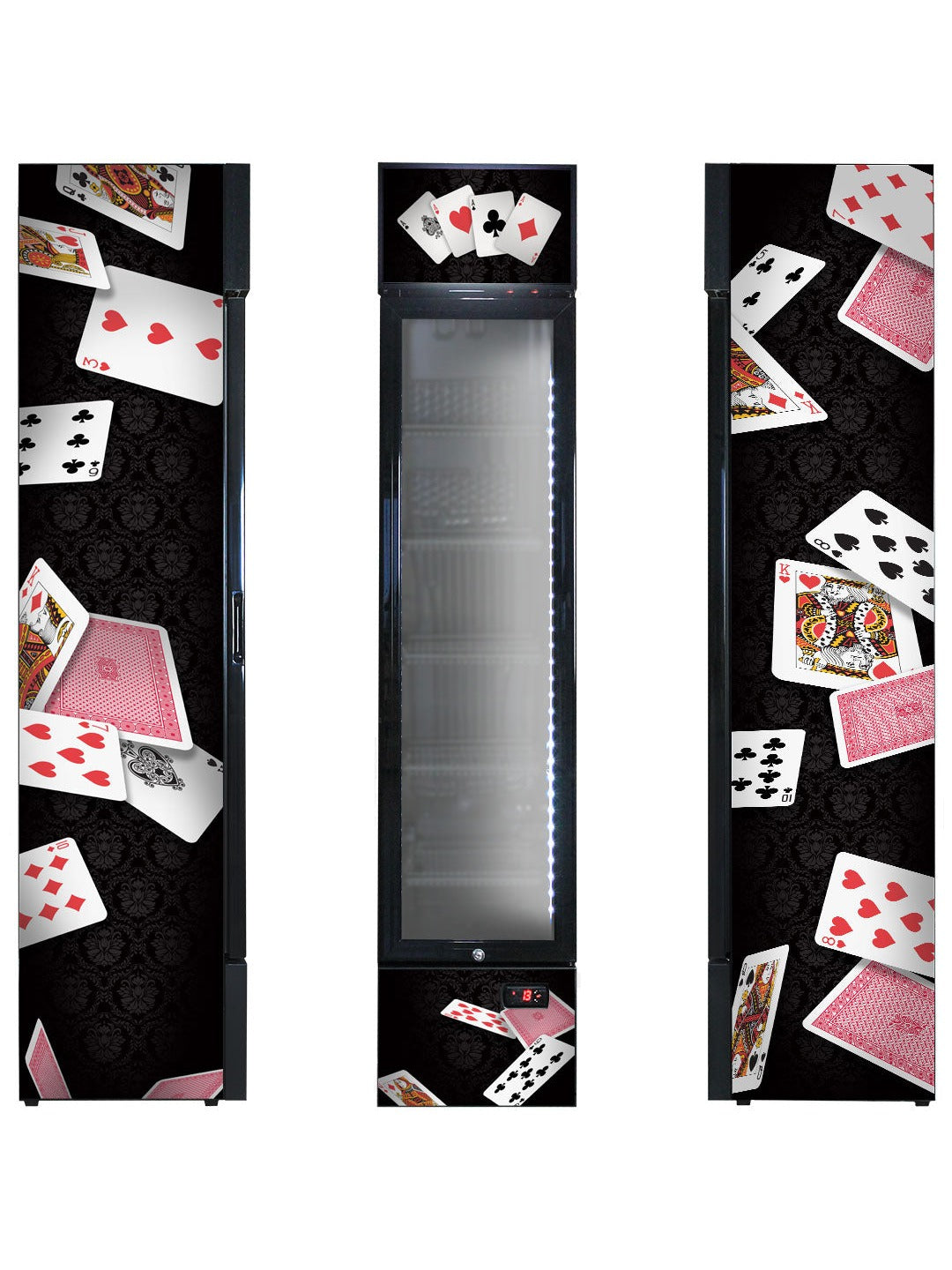 Playing Cards Skinny Upright Bar Fridge