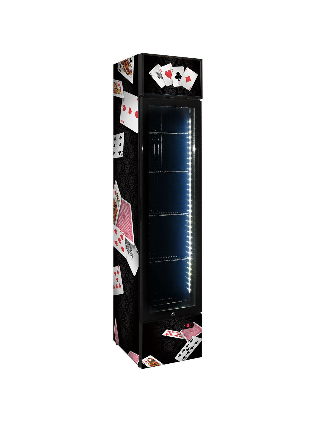 Playing Cards Skinny Upright Bar Fridge