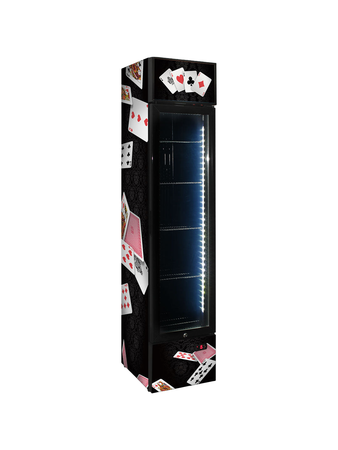 Playing Cards Skinny Upright Bar Fridge