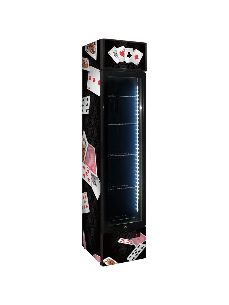 Playing Cards Skinny Upright Bar Fridge