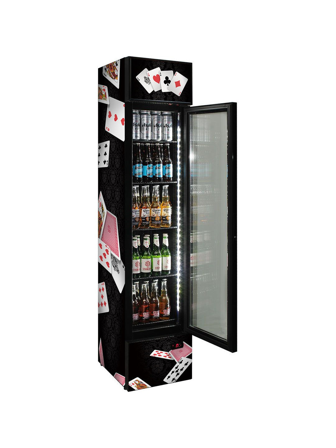 Playing Cards Skinny Upright Bar Fridge