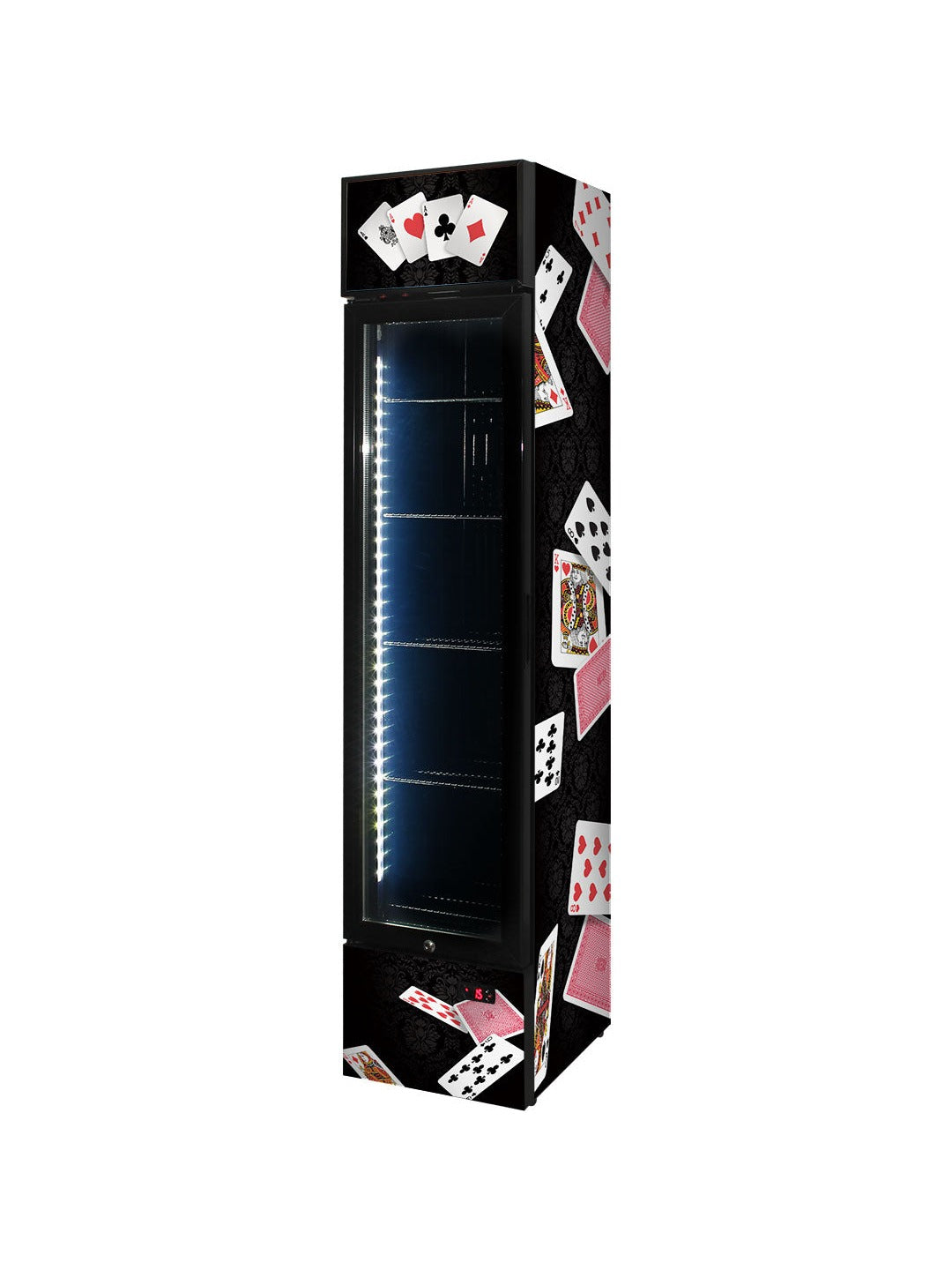 Playing Cards Skinny Upright Bar Fridge