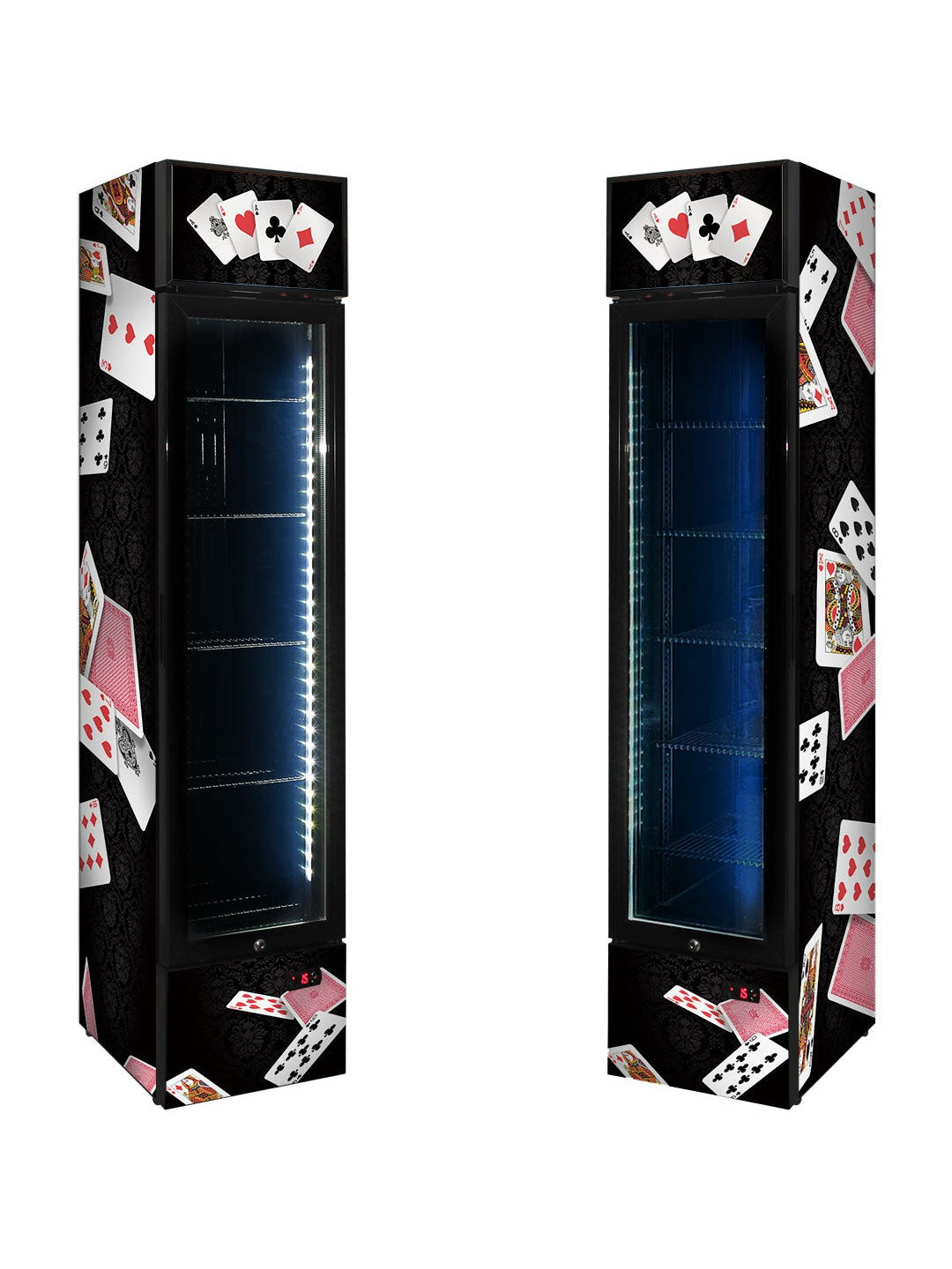 Playing Cards Skinny Upright Bar Fridge