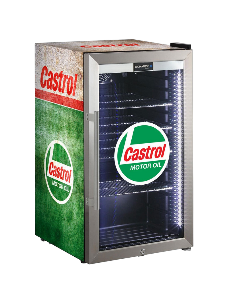 Castrol Vintage Fuel Pump Triple Glazed Alfresco Bar Fridge