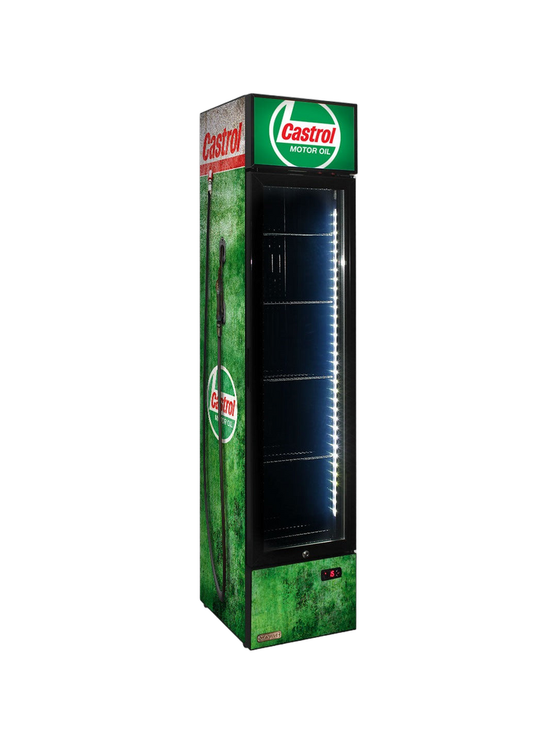 Castrol Fuel Pump Skinny Upright Bar Fridge