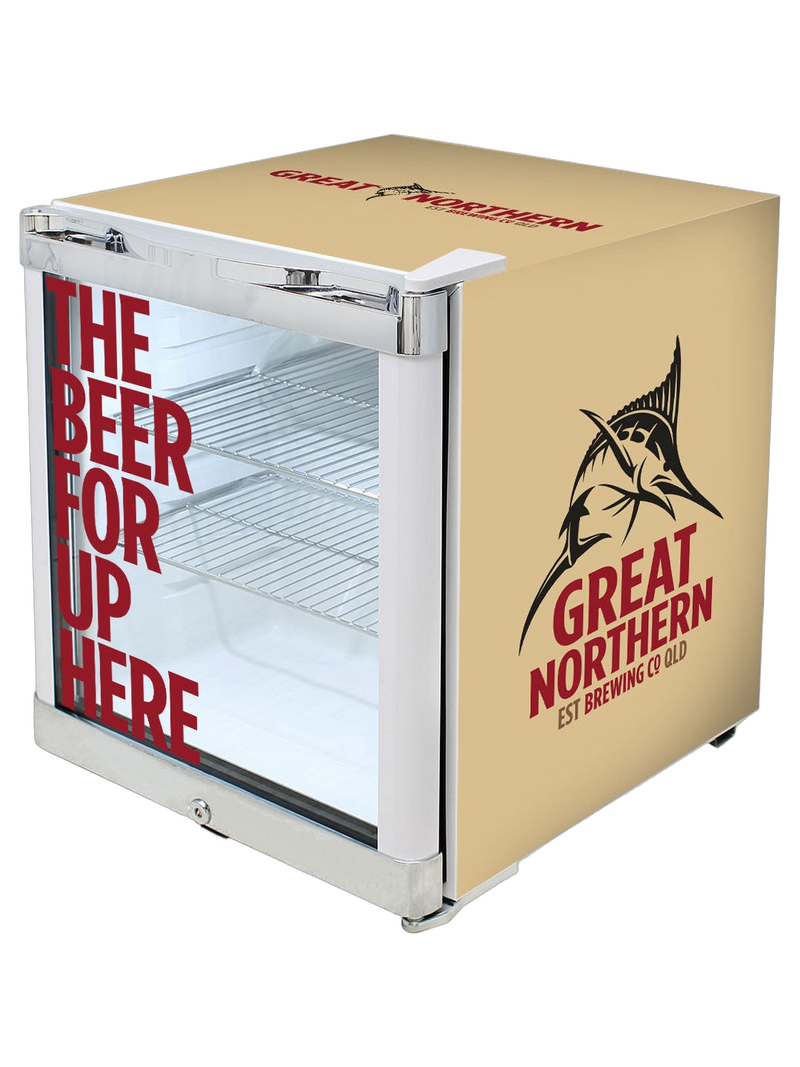 Great Northern Gold Mini Glass Door Bar Fridge 50L