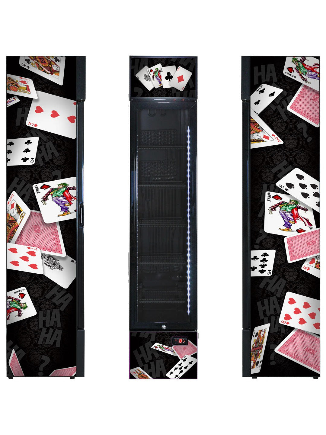 Joker Playing Card Skinny Upright Bar Fridge
