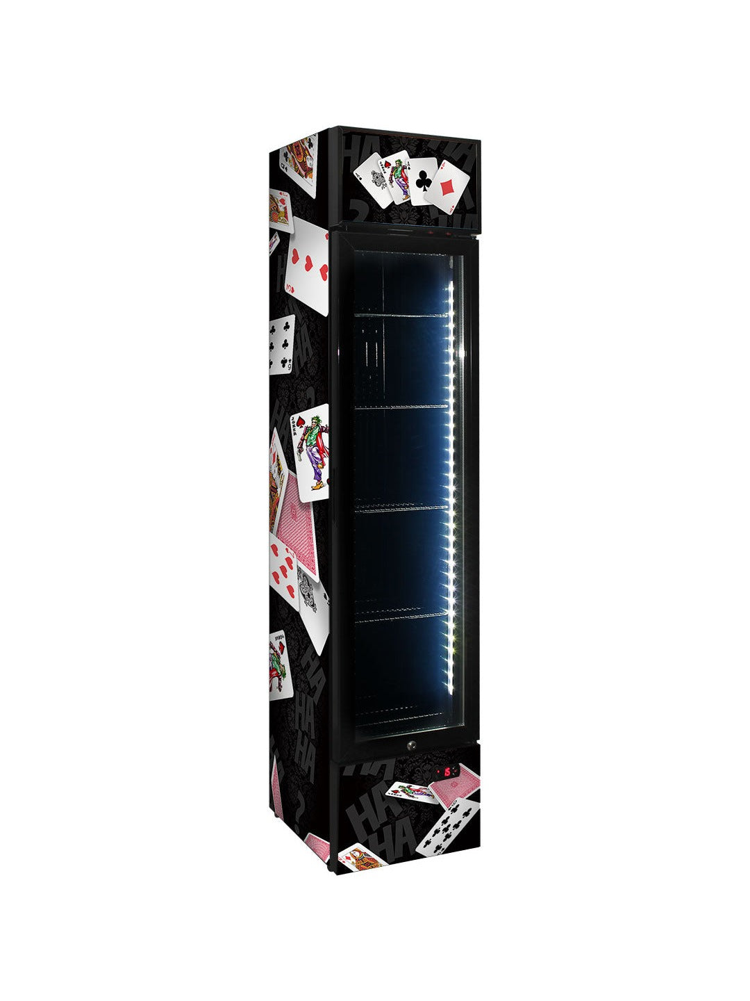 Joker Playing Card Skinny Upright Bar Fridge
