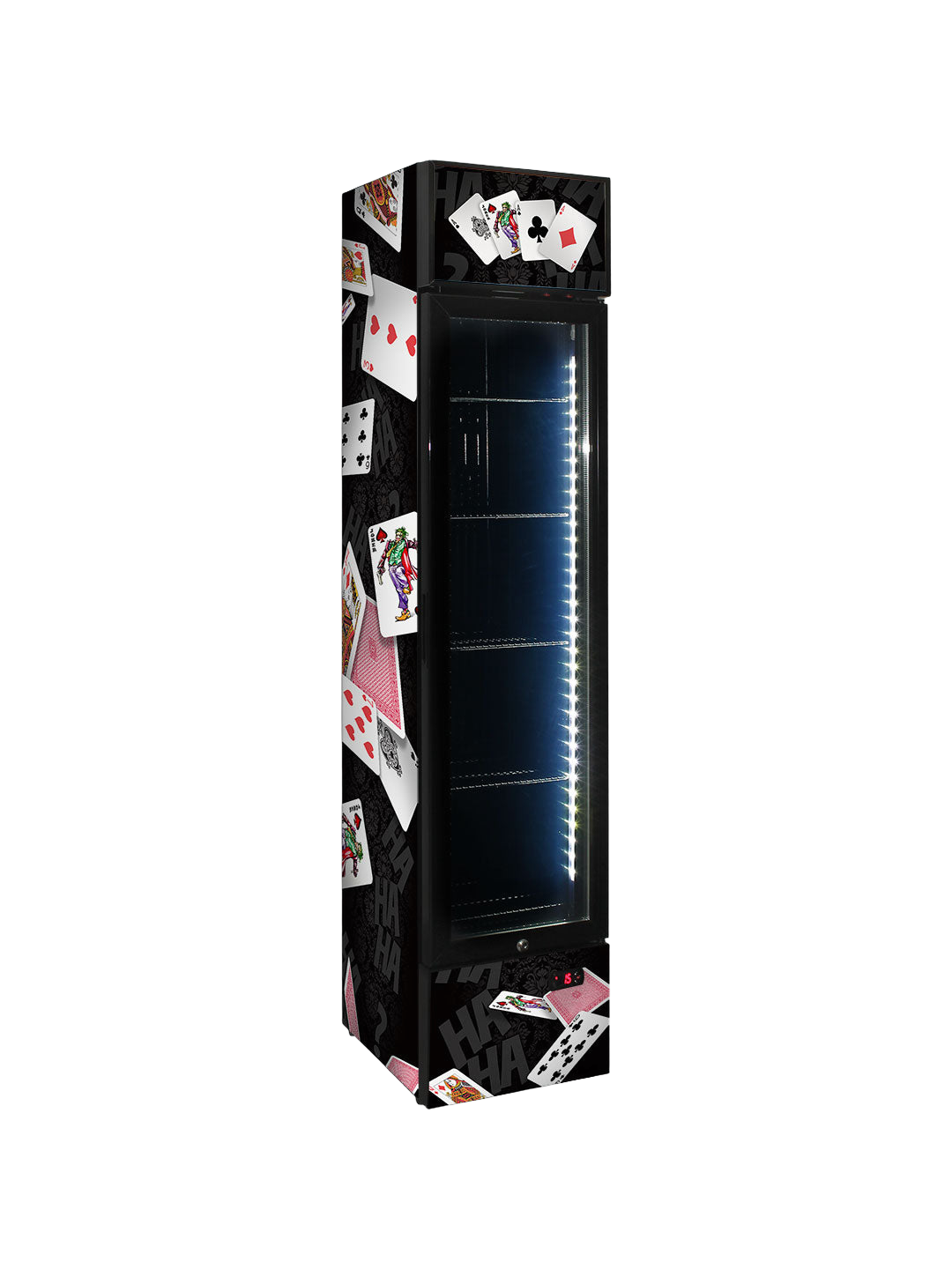 Joker Playing Card Skinny Upright Bar Fridge