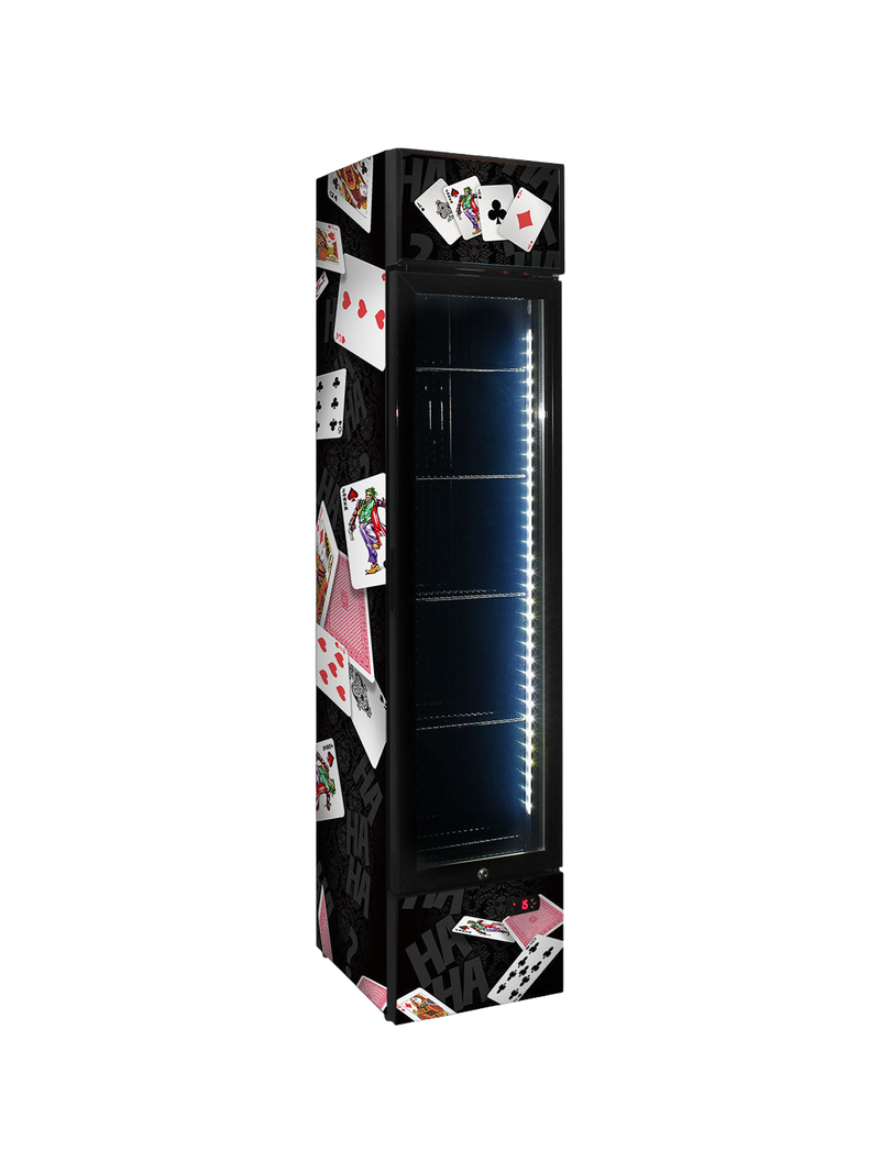 Joker Playing Card Skinny Upright Bar Fridge