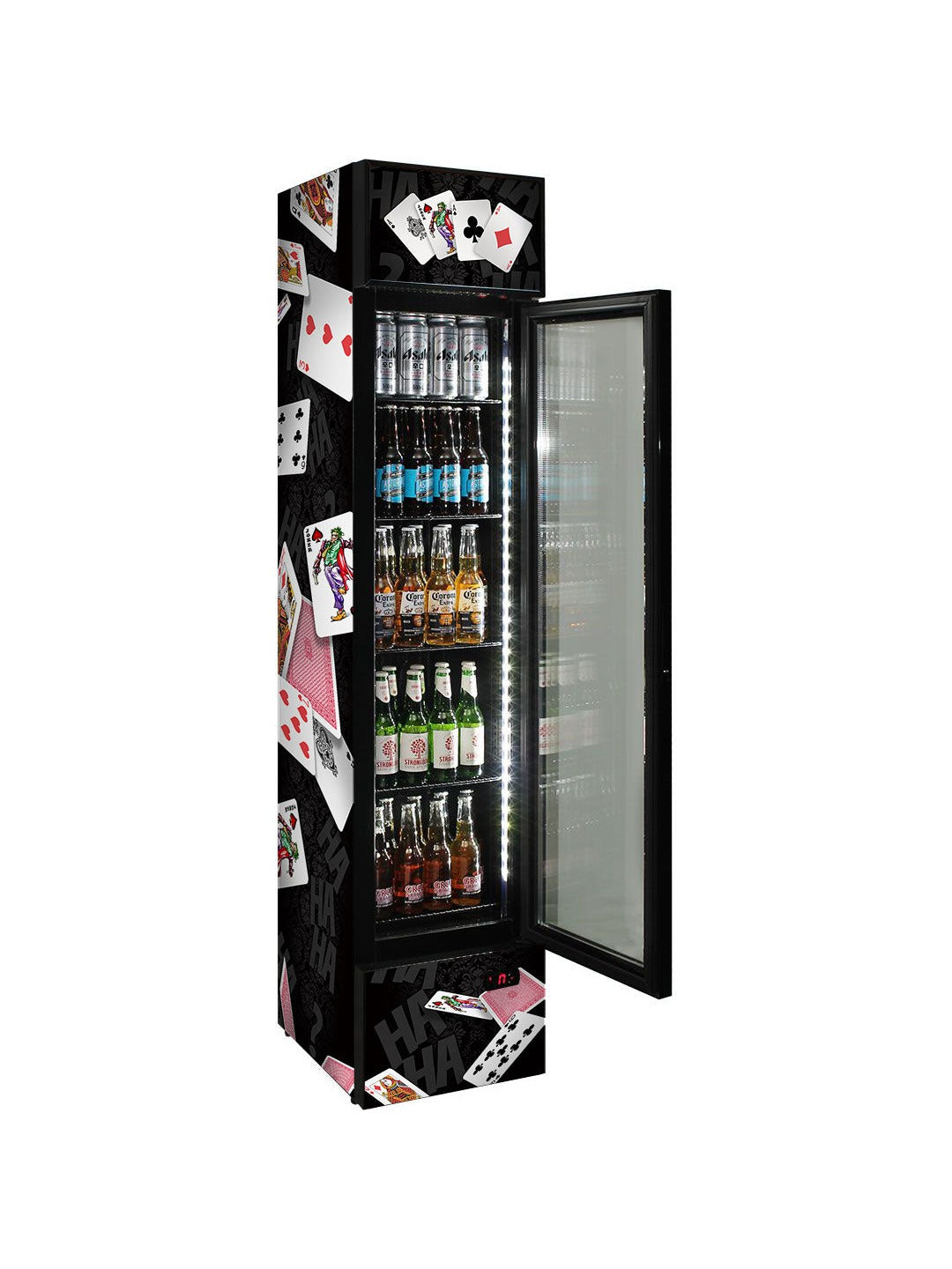 Joker Playing Card Skinny Upright Bar Fridge