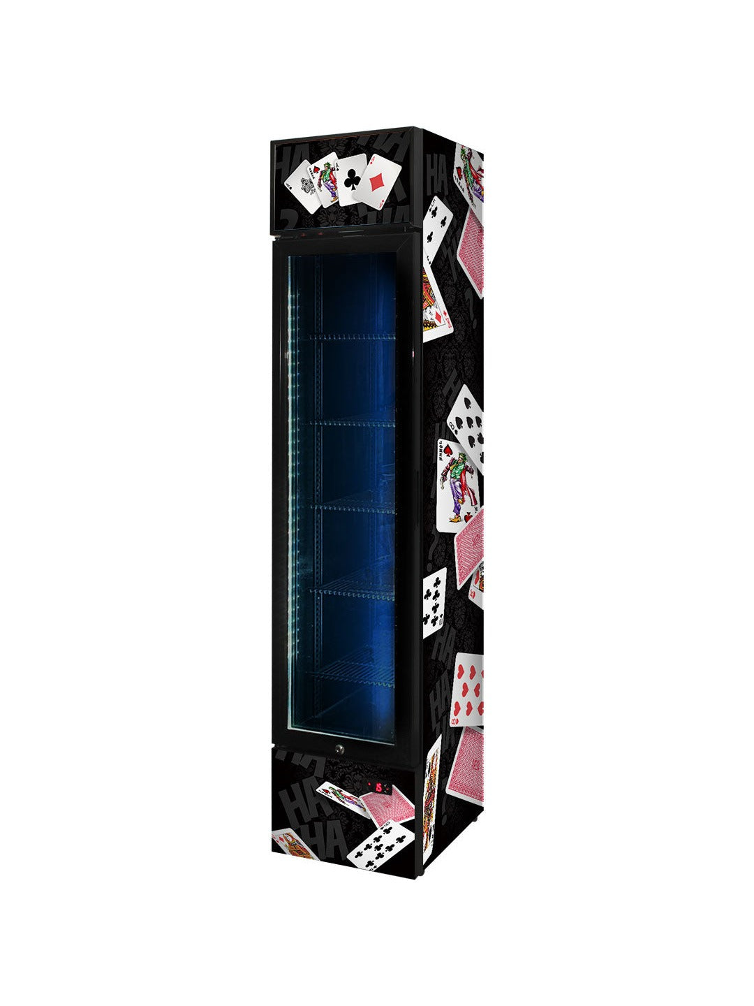 Joker Playing Card Skinny Upright Bar Fridge