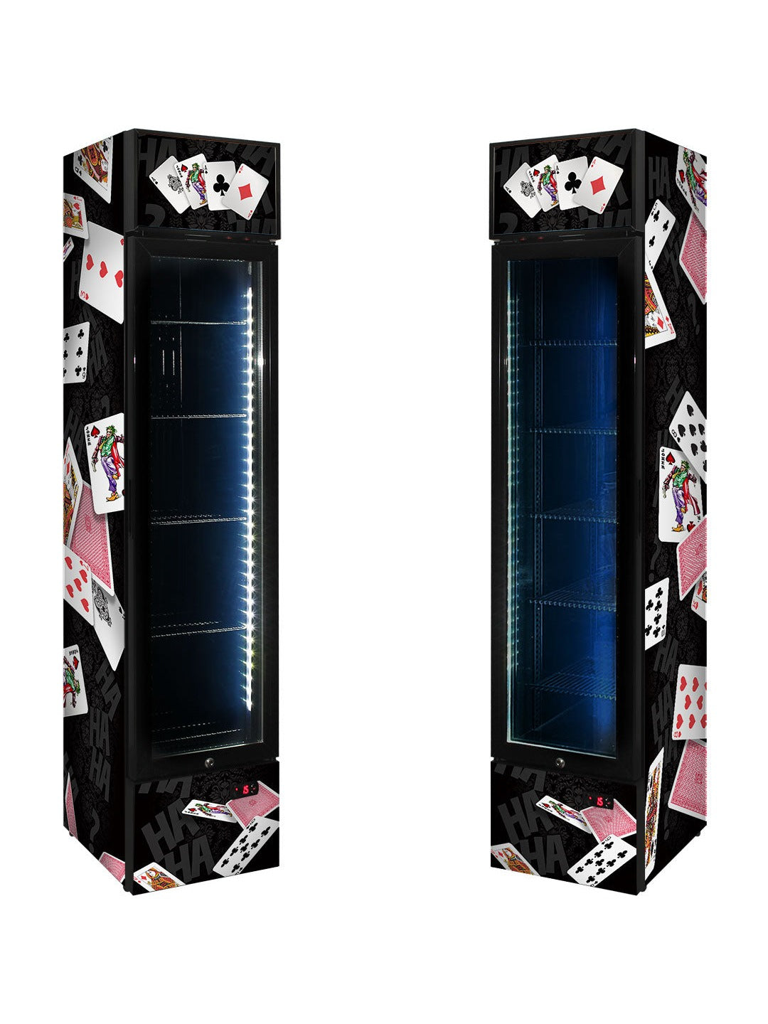 Joker Playing Card Skinny Upright Bar Fridge