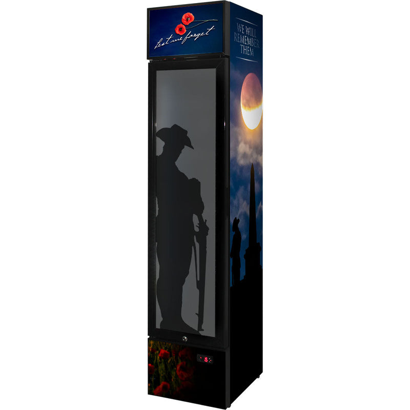 Lest We Forget II Skinny Upright Bar Fridge