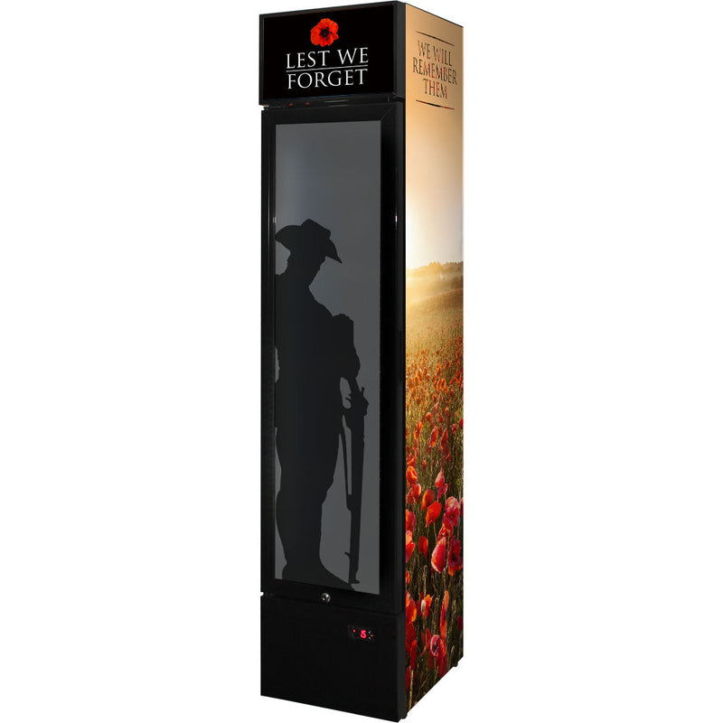 Lest We Forget Skinny Upright Bar Fridge