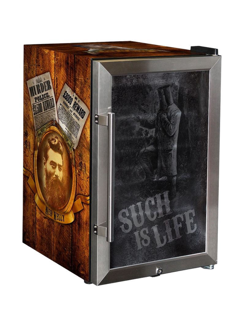 Ned Kelly Glass Door Bar Fridge 70 Litre