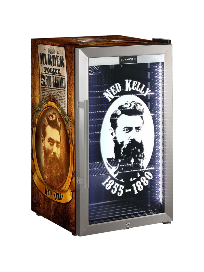 Ned Kelly Alfresco Bar Fridge, LED Lights, Lock, Low-E Glass
