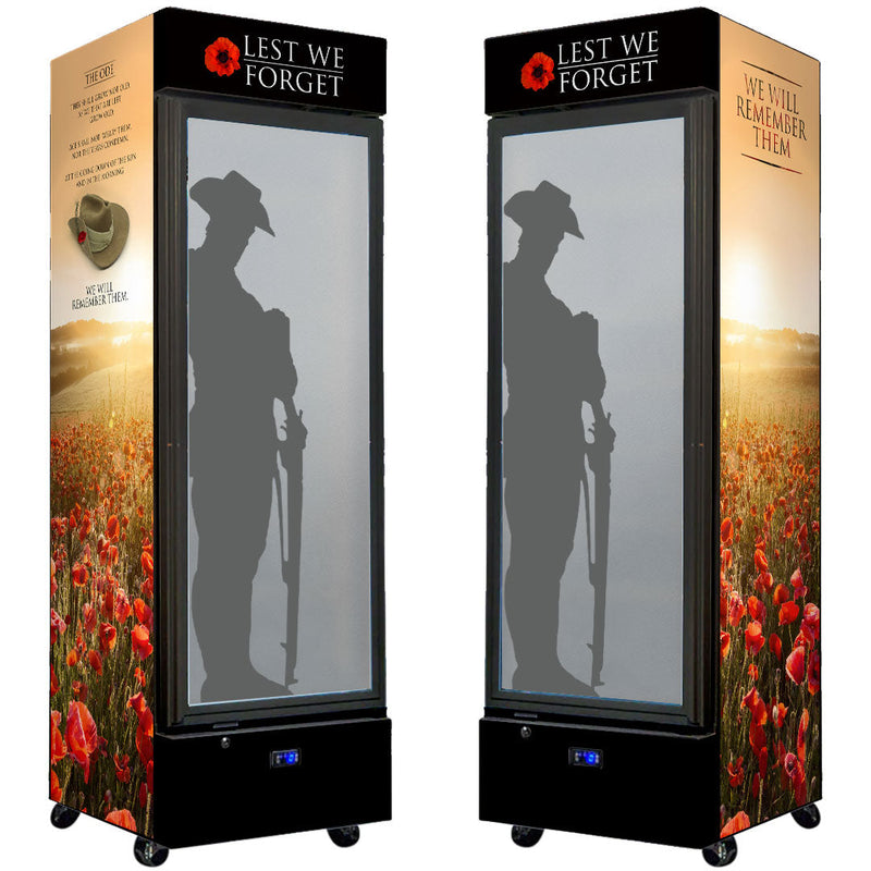 Lest We Forget 372L Upright Bar Fridge