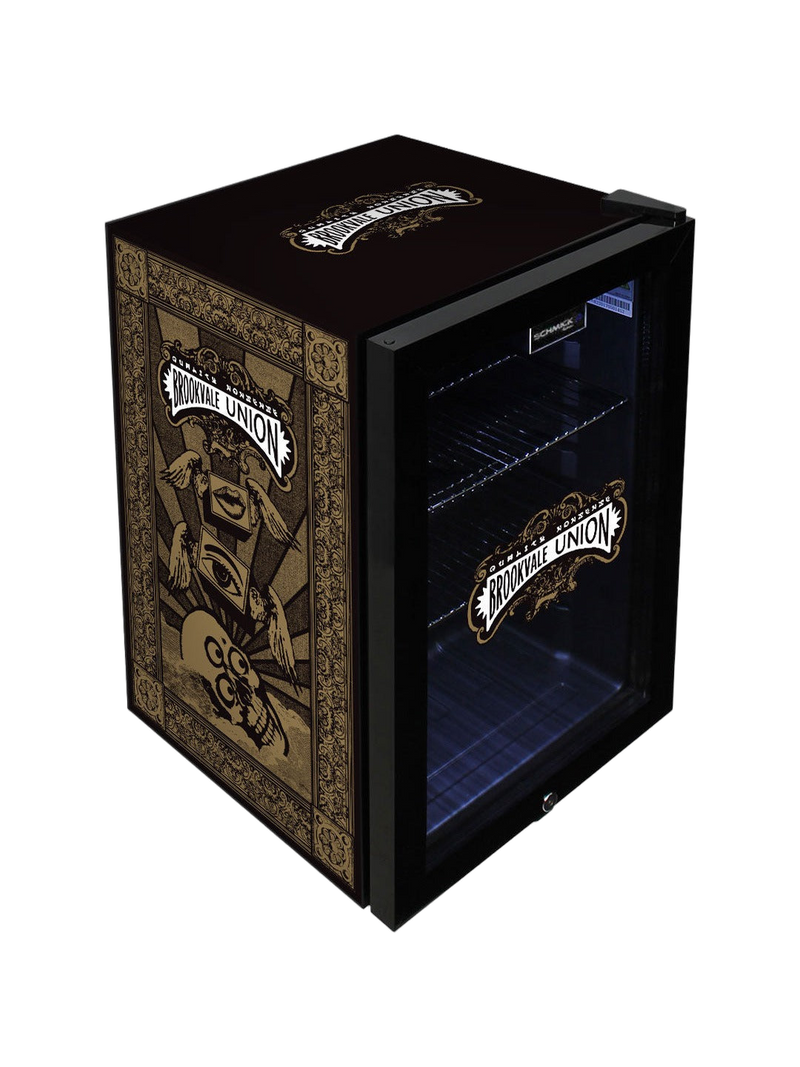 Brookvale Union Glass Door Bar Fridge With Cool Frosted Door Logo