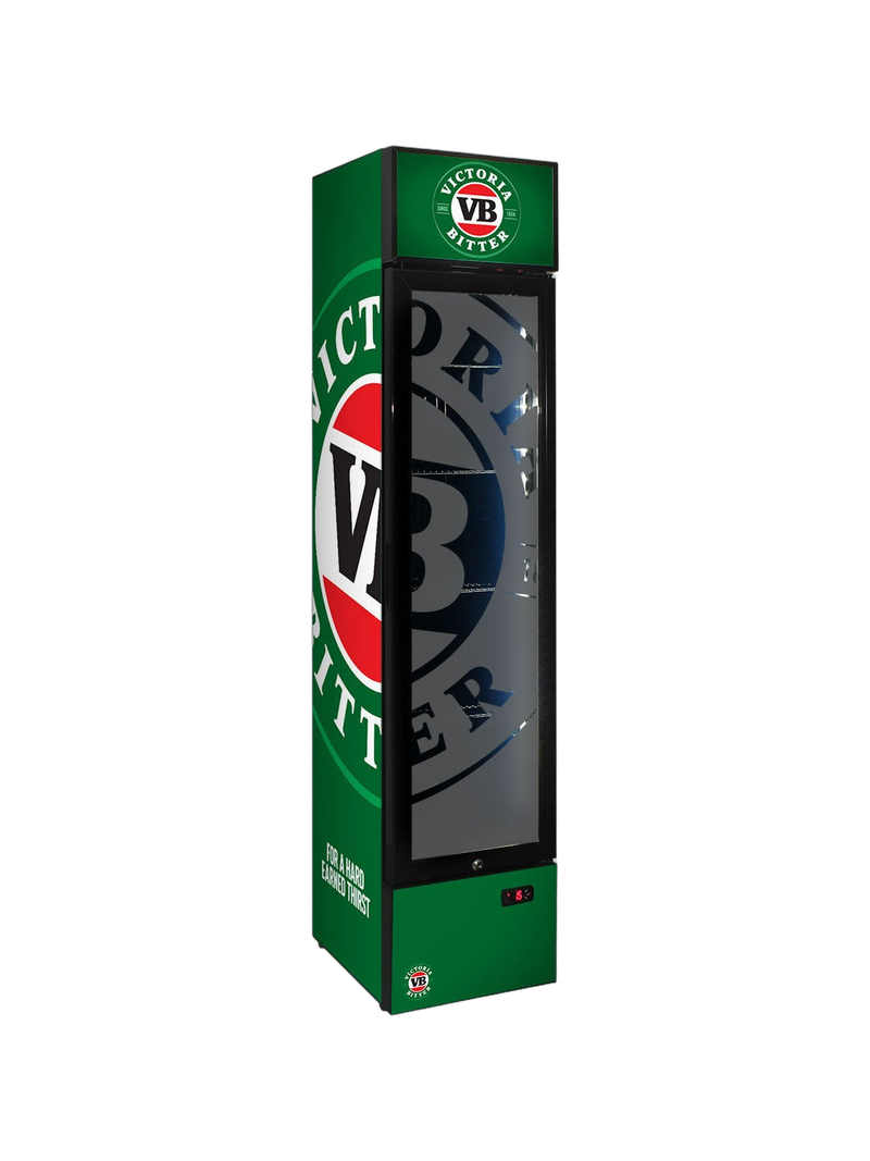 Victoria Bitter Skinny Upright Bar Fridge