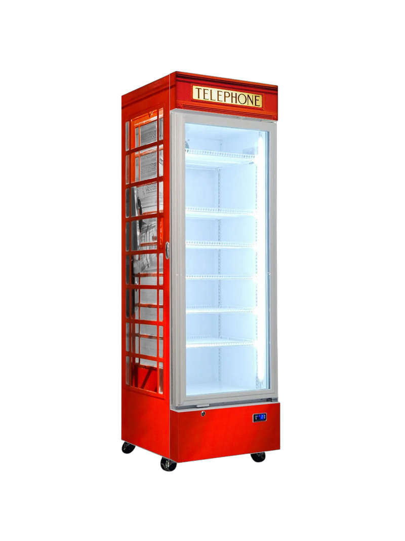 TARDIS Telephone Box Upright Quiet Running Glass Door Bar Fridge