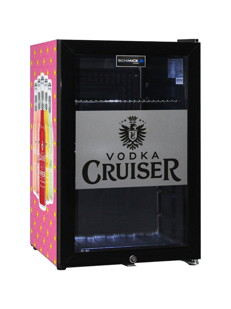 Vodka Cruiser Mini Bar Fridge 70 Litre Double Glazed
