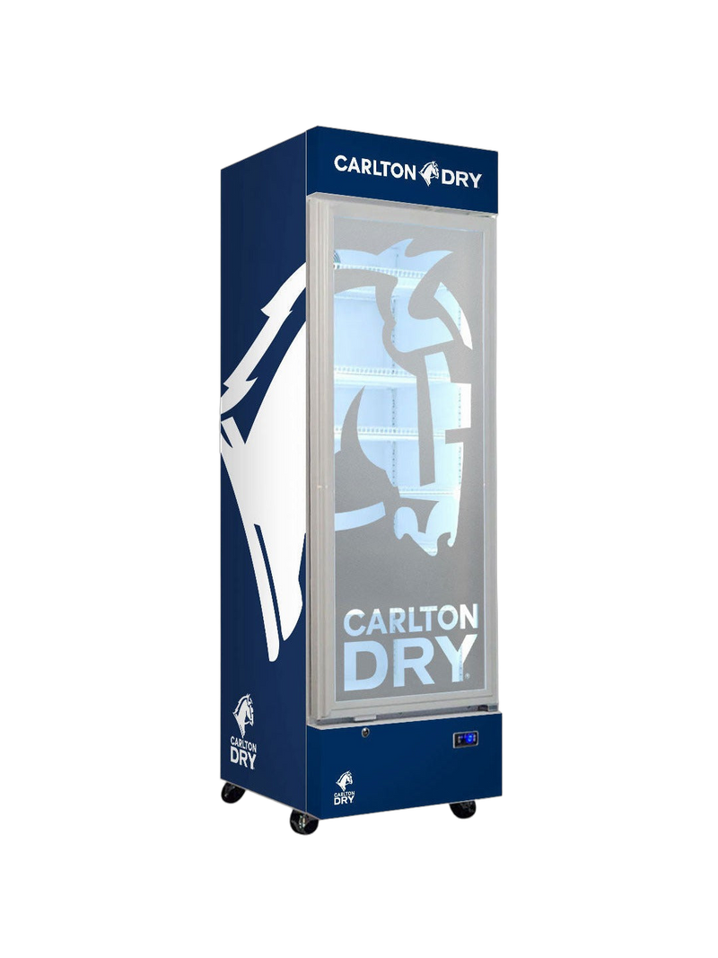 Carlton Dry Upright Quiet Running Glass Door Bar Fridge