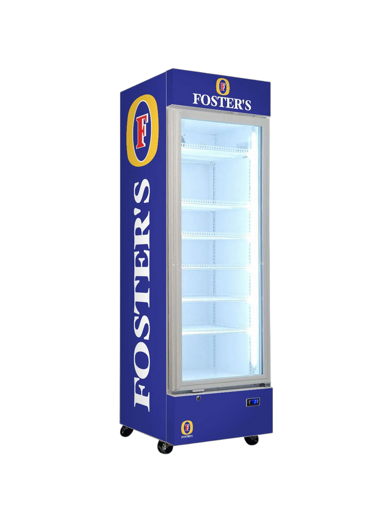 Foster's Upright Quiet Running Glass Door Bar Fridge