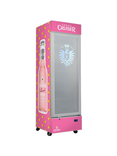 Vodka Cruiser Upright Quiet Running Glass Door Bar Fridge
