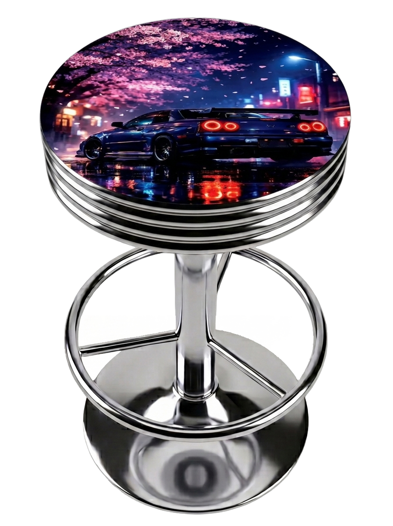 Neon Wet Skyline Bar Stool Chrome