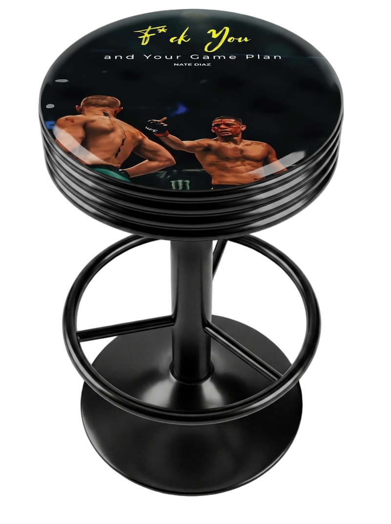 Nate Diaz F*ck You And Your Plan Bar Stool Black