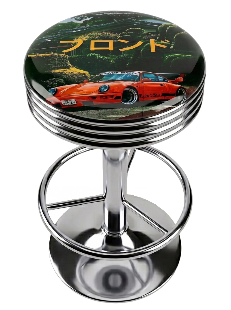 Blonde 911 Bar Stool Chrome