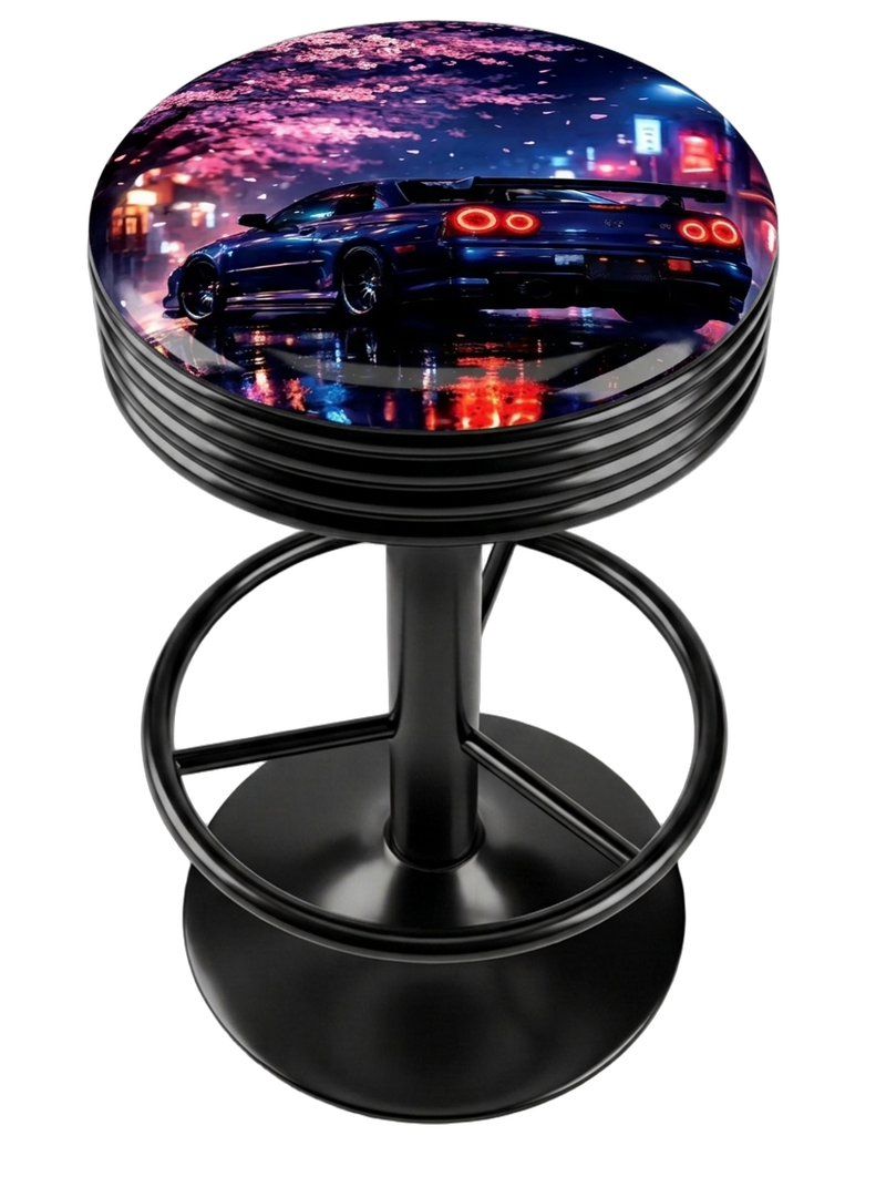 Neon Wet Skyline Bar Stool Black