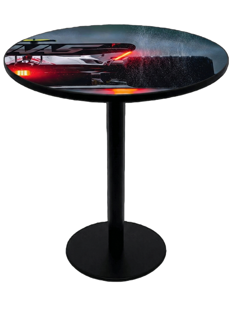 Racing Car In The Wet F1 Bar Table Black