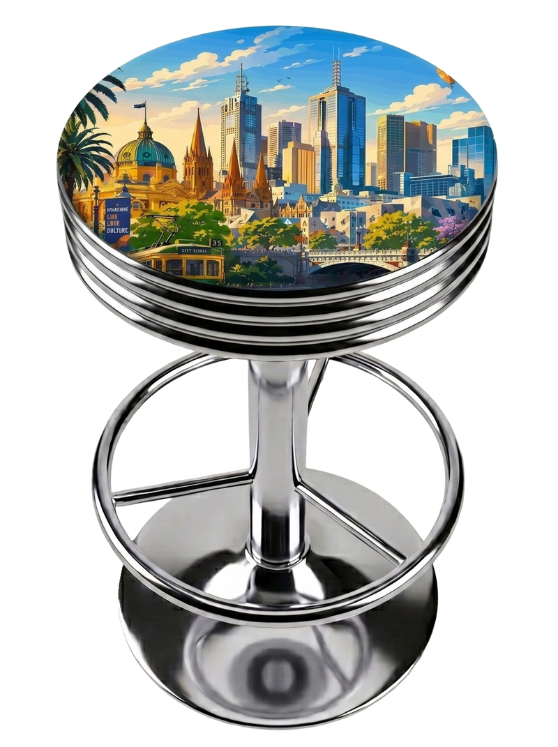 Melbourne Australia Bar Stool Chrome