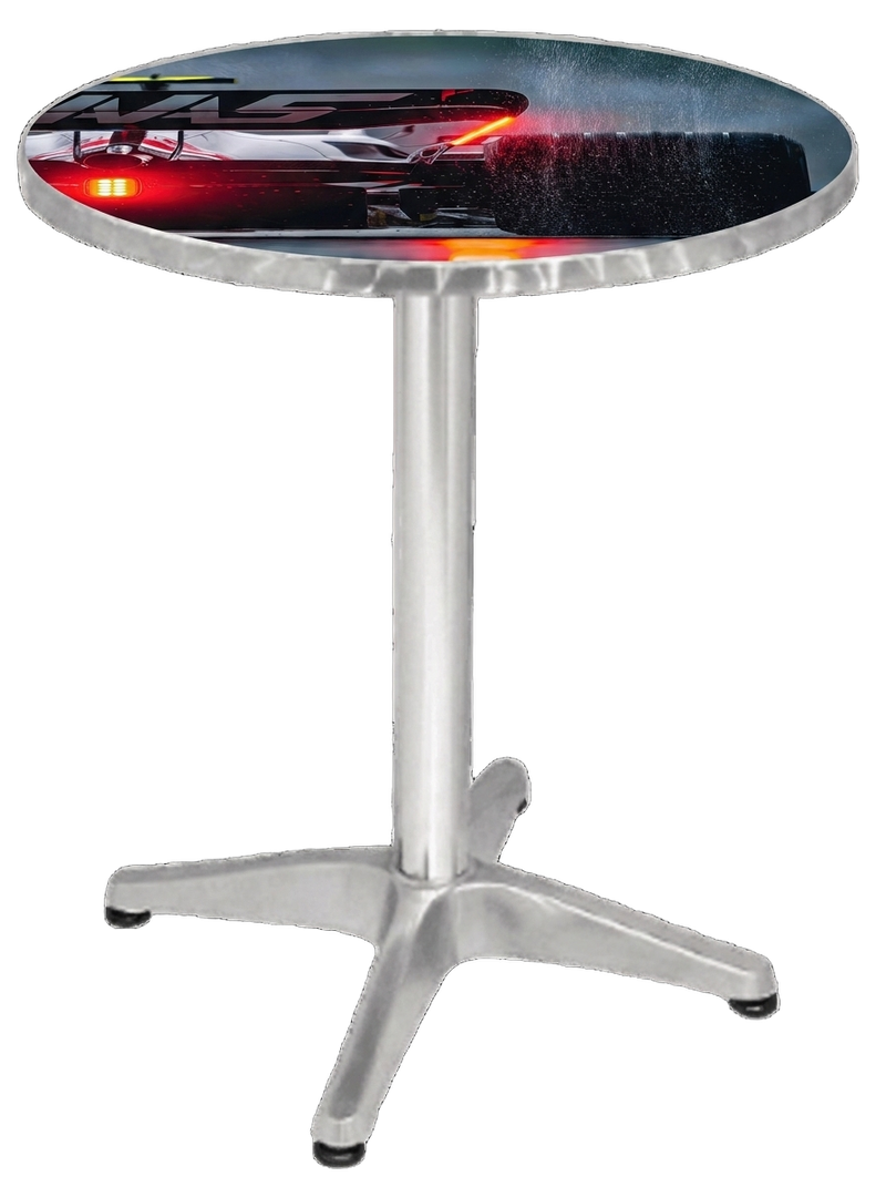 Racing Car In The Wet F1 Bar Table Stainless Steel