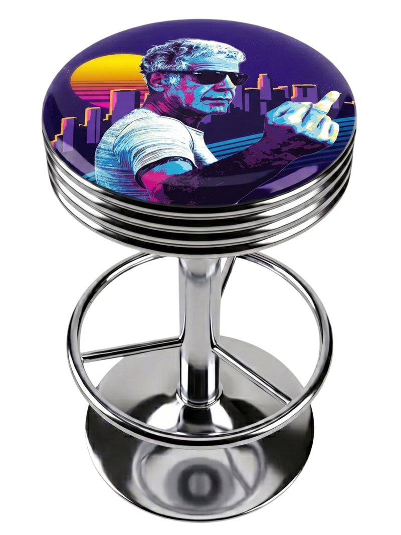 Anthony Bourdain F*ck You Finger Bar Stool Chrome
