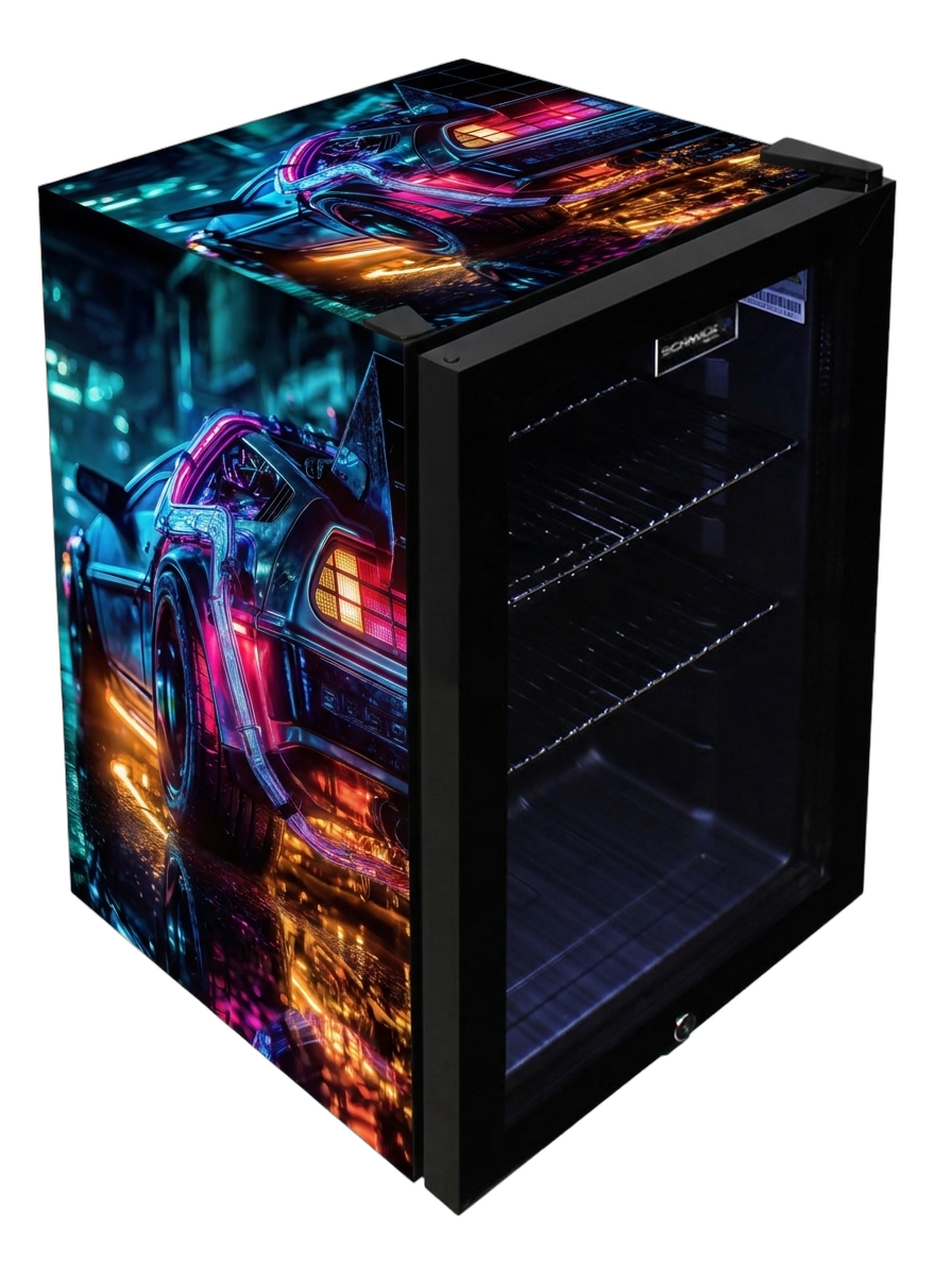Cyberpunk Meets Delorean Bar Fridge 70L