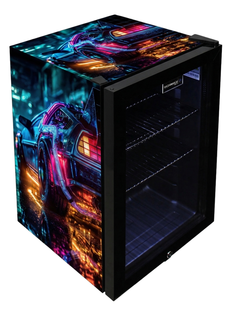 Cyberpunk Meets Delorean Bar Fridge 70L